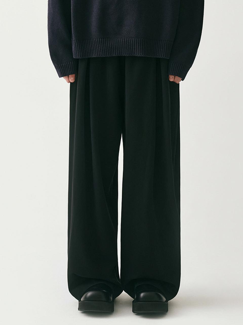 AVANDRESS Pintuck Wide Pants [Beige]