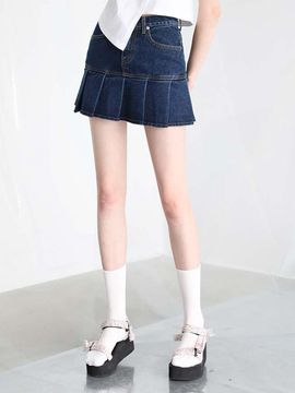 AVANDRESS Pleated Cotton Mini Skirt- 4COL