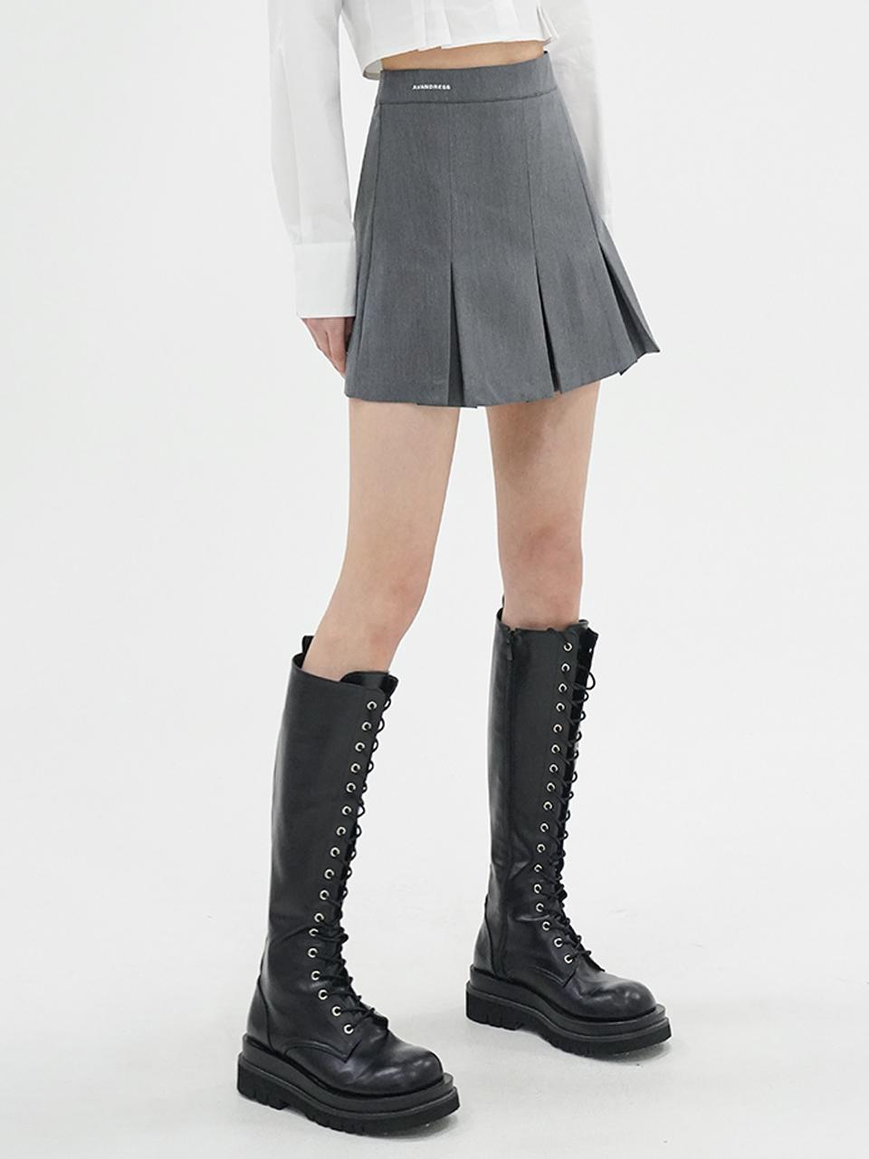 AVANDRESS Pleated Mini Skirt [CHARCOAL]