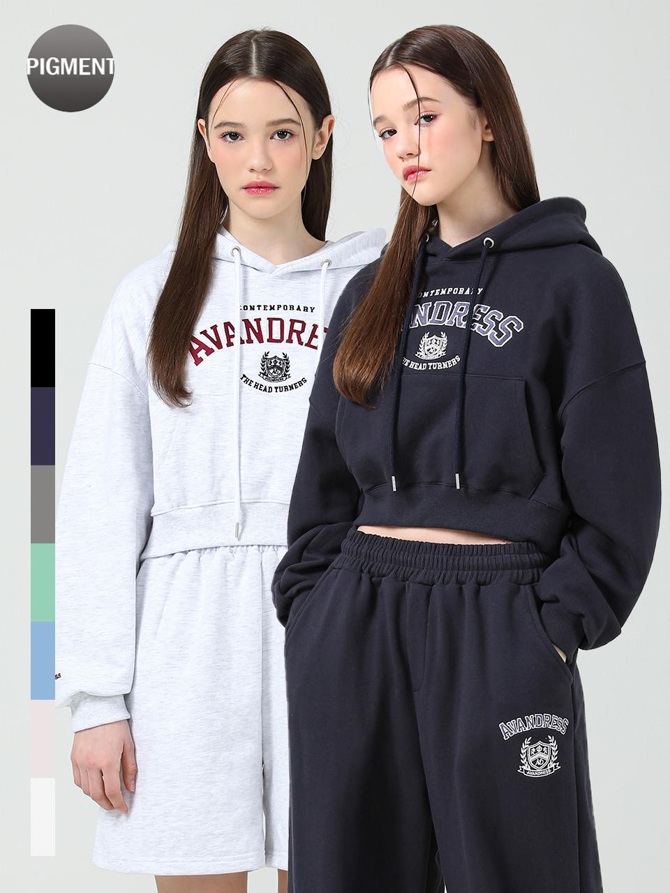 AVANDRESS Royal Cropped Oversized Cotton Blend Hoodie