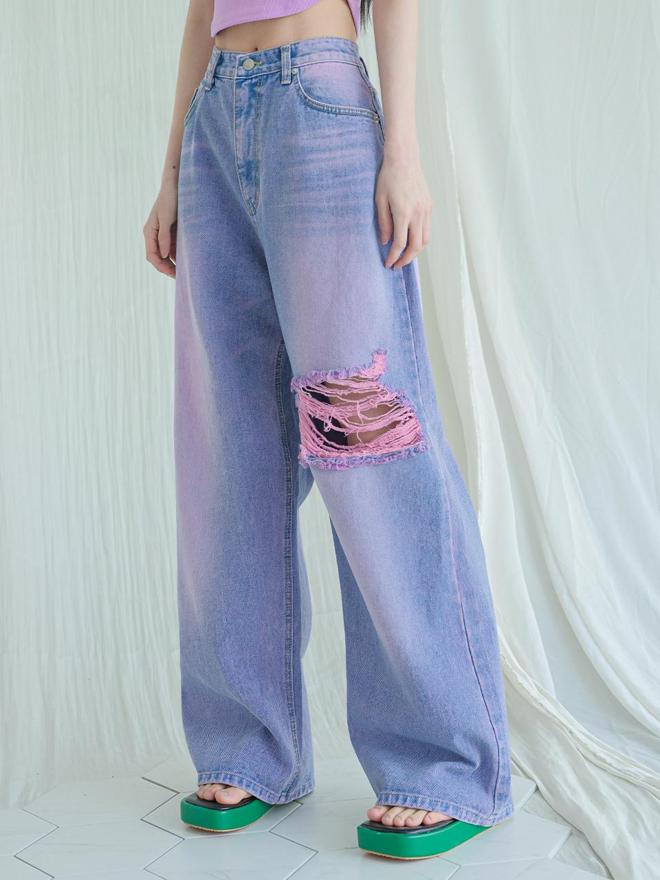 AVANDRESS Snow Washed Cotton Wide Pants [Vintage Pink]