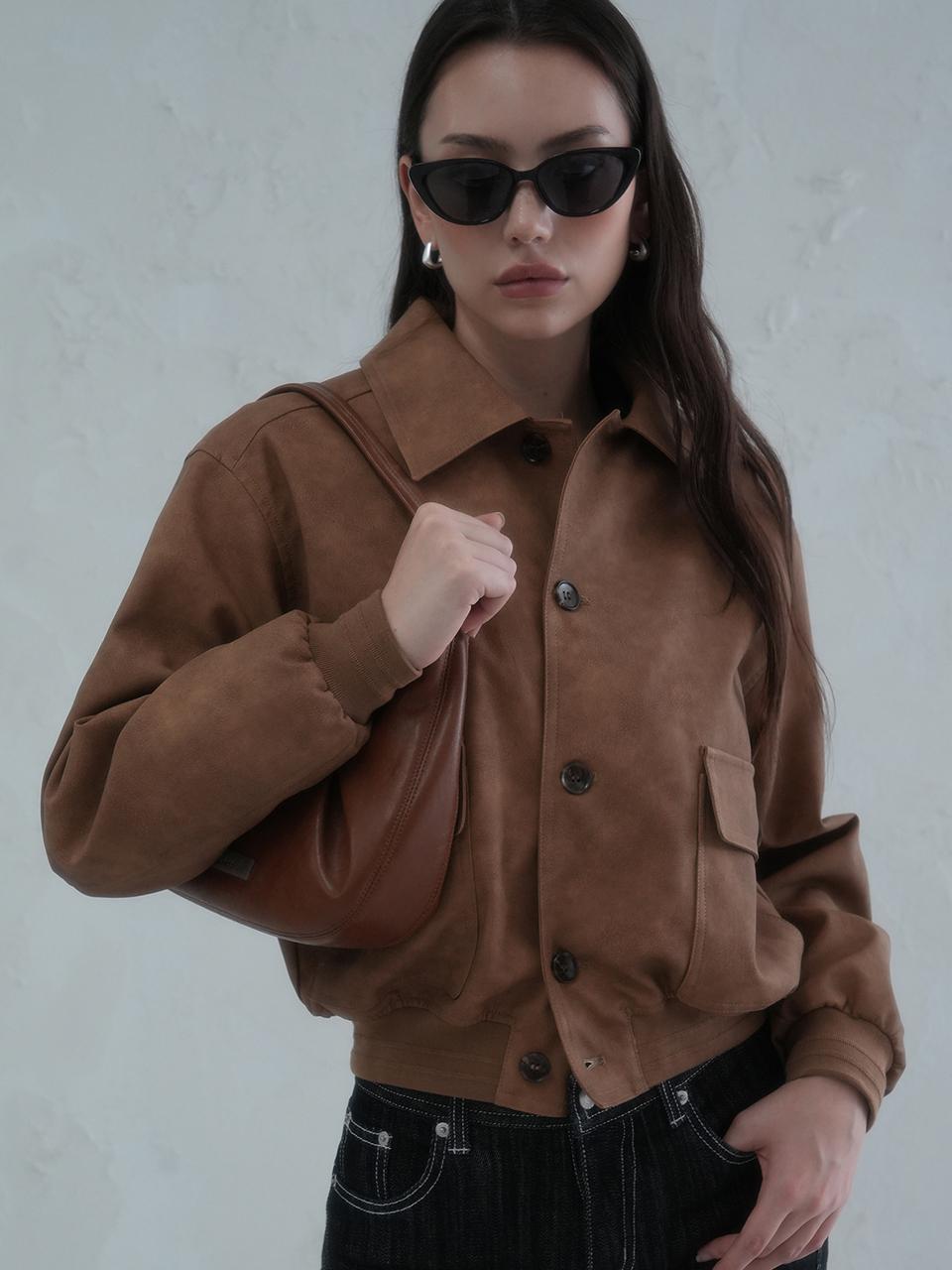 AVANDRESS Suede Western Relaxed Fit Jacket [CAMEL]