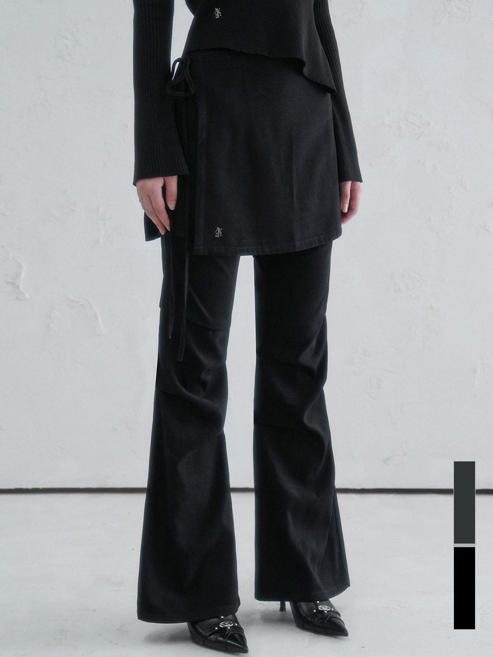 AVANDRESS Wrap Layered Polyester Straight Pants