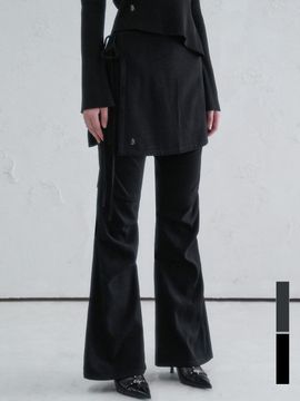 AVANDRESS Wrap Layered Polyester Straight Pants