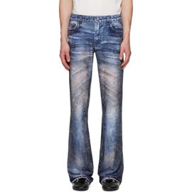 AVAVAV AVAVAV Blue Paris Printed Velour Trousers