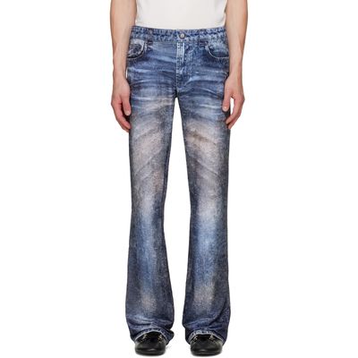 AVAVAV AVAVAV Blue Paris Printed Velour Trousers