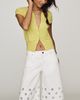 Avec Les Filles 100% Cotton Eyelet Long Shorts - 1