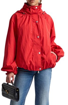 Avec Les Filles Avec Les Filles Balloon Hem Hooded Windbreaker Jacket