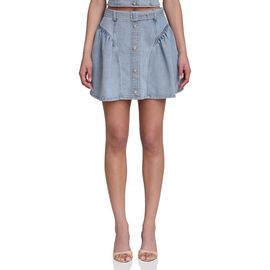 Avec Les Filles Avec Les Filles Belted Denim Miniskirt