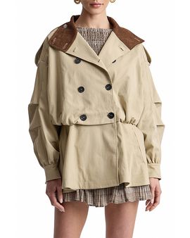 Avec Les Filles Avec Les Filles Blouson Peplum Short Trench Jacket