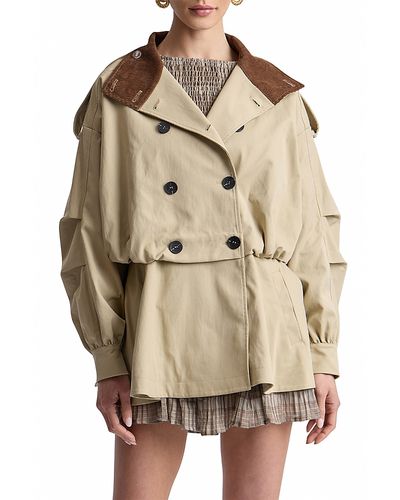 Avec Les Filles Avec Les Filles Blouson Peplum Short Trench Jacket