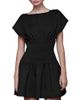 Avec Les Filles Avec Les Filles Boat Neck Drop Waist Mini Dress - 1
