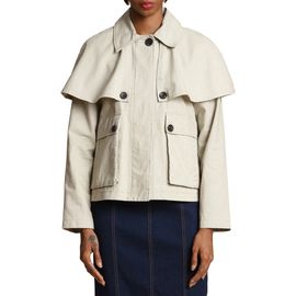Avec Les Filles Avec Les Filles Cape Detail Cotton Jacket
