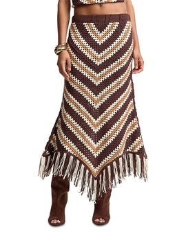 Avec Les Filles Avec Les Filles Chevron Crochet Maxi Skirt
