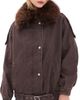 Avec Les Filles Avec Les Filles Combo Collar Belted Hem Bomber Brown - 1