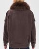 Avec Les Filles Avec Les Filles Combo Collar Belted Hem Bomber Brown - 4