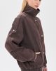 Avec Les Filles Avec Les Filles Combo Collar Belted Hem Bomber Brown - 5