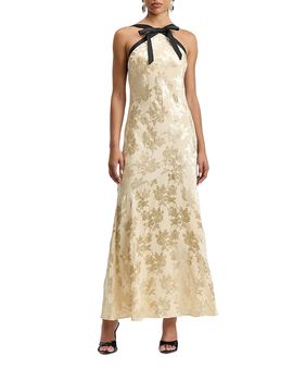 Avec Les Filles Avec Les Filles Contrast Bow Maxi Dress