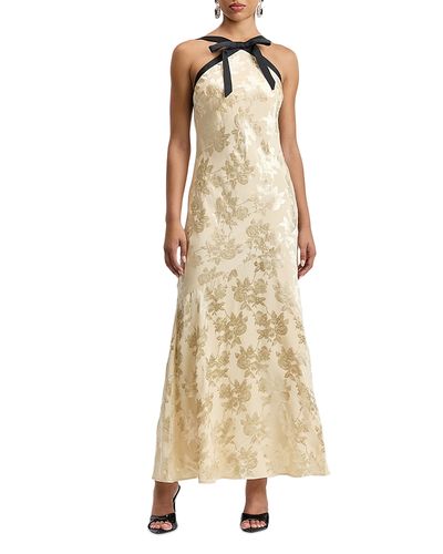 Avec Les Filles Avec Les Filles Contrast Bow Maxi Dress
