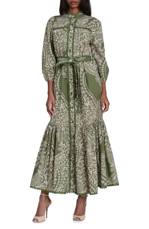 Avec Les Filles Avec Les Filles Cotton Poplin Floral Maxi Dress