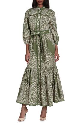 Avec Les Filles Avec Les Filles Cotton Poplin Floral Maxi Dress