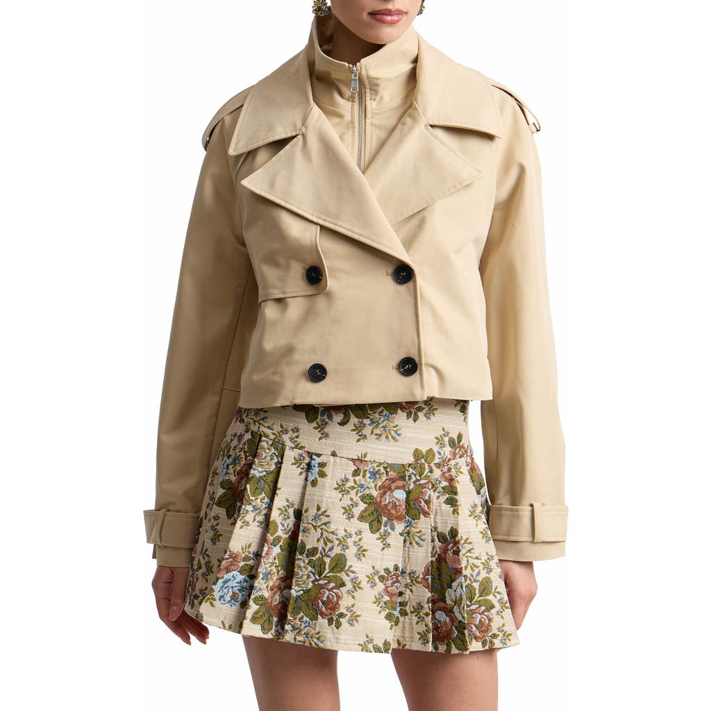 Avec Les Filles Avec Les Filles Cropped High Neck Jacket