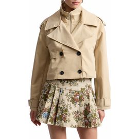 Avec Les Filles Avec Les Filles Cropped High Neck Jacket
