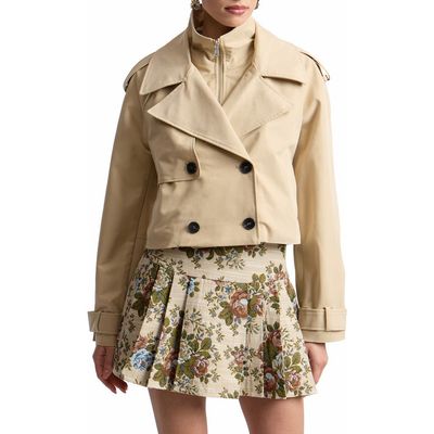 Avec Les Filles Avec Les Filles Cropped High Neck Jacket