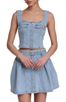 Avec Les Filles Avec Les Filles Denim crop Tank