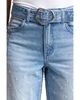 Avec Les Filles Avec Les Filles Distressed High Rise Wide Leg Belted Jeans in Martin Wash - 5