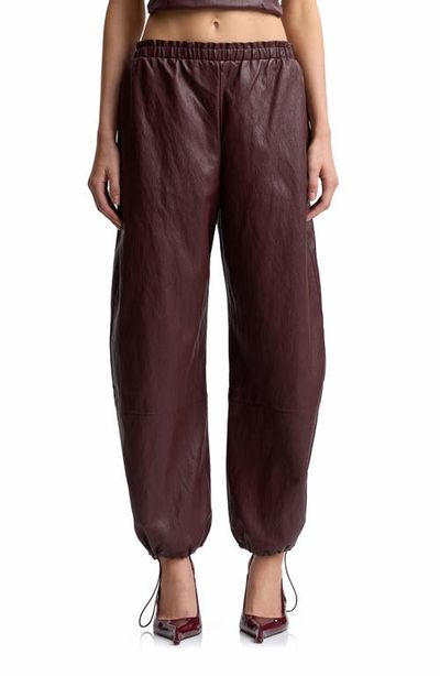 Avec Les Filles Avec Les Filles Elastic Waist Faux Leather Balloon Pants
