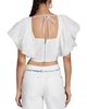 Avec Les Filles Avec Les Filles Embroidered Ruffle V Neck Crop Top - 4
