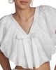 Avec Les Filles Avec Les Filles Embroidered Ruffle V Neck Crop Top - 5