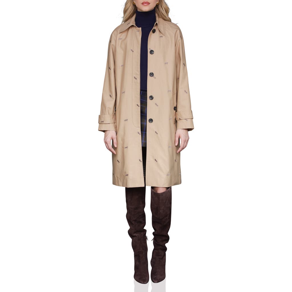 Avec Les Filles Avec Les Filles Equine Embroidered Cotton Blend Trench Coat