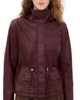 Avec Les Filles Avec Les Filles Faux-Ever Leather Basketweave Cropped Anorak Burgundy - 1