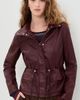 Avec Les Filles Avec Les Filles Faux-Ever Leather Basketweave Cropped Anorak Burgundy - 2