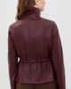 Avec Les Filles Avec Les Filles Faux-Ever Leather Basketweave Cropped Anorak Burgundy - 3