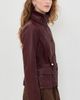 Avec Les Filles Avec Les Filles Faux-Ever Leather Basketweave Cropped Anorak Burgundy - 4