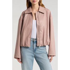 Avec Les Filles Avec Les Filles Faux-Ever Leather™ Minimalist Bomber Jacket