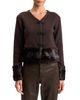Avec Les Filles Avec Les Filles Faux Fur-Trim Cardigan Sweater - 3