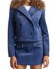 Avec Les Filles Avec Les Filles Faux Fur Collar Double Breasted Jacket - 1