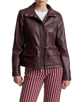 Avec Les Filles Avec Les Filles Faux Leather Drawstring Waist Jacket