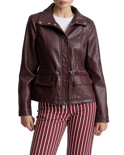 Avec Les Filles Avec Les Filles Faux Leather Drawstring Waist Jacket