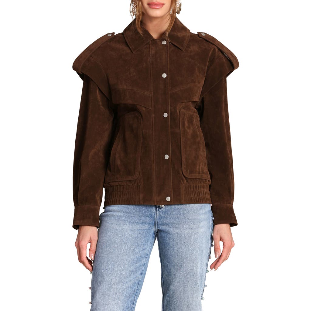 Avec Les Filles Avec Les Filles Faux Suede Bomber Jacket