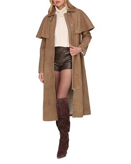 Avec Les Filles Avec Les Filles Faux Suede Cape Trench Coat