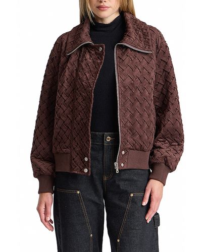 Avec Les Filles Avec Les Filles Faux Suede Down Bomber Jacket