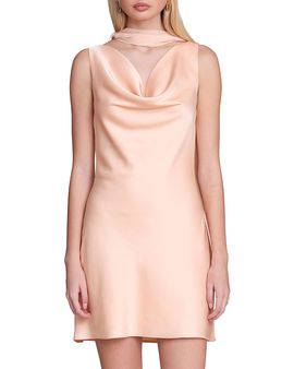 Avec Les Filles Avec Les Filles Floral Satin Scarf Tie Mini Dress