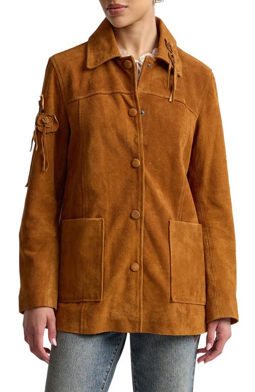 Avec Les Filles Avec Les Filles Floral Suede Shirt Jacket