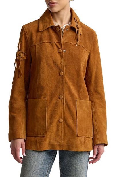 Avec Les Filles Avec Les Filles Floral Suede Shirt Jacket