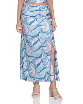 Avec Les Filles Avec Les Filles Front Slit Ruched Skirt